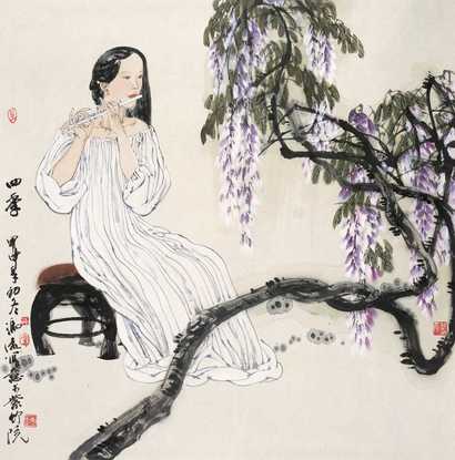 冯远 甲申（2004年） 四季 镜心